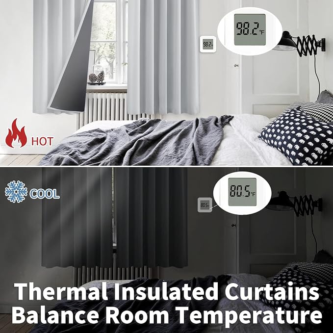 BGment Light Grey 100% Blackout Curtains 84 Inches Long - Image 6