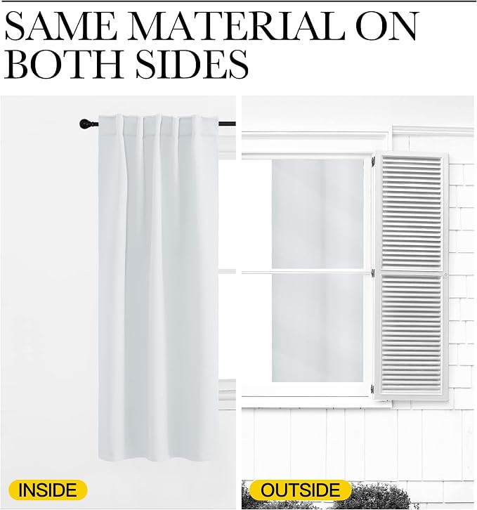 NICETOWN Blackout Living Room Curtains 80 inches Long, 1 Pair, Thermal - Image 6