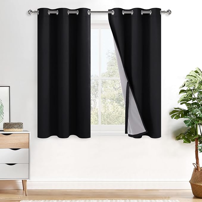 XWZO 100% Blackout Curtains 45 Inches Length by XWZO