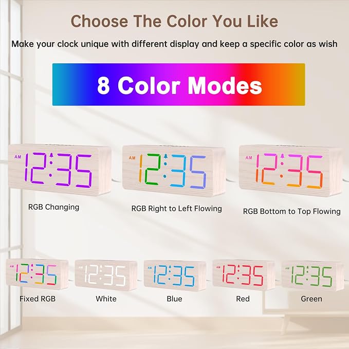DreamSky Wooden Digital Alarm Clock - Image 2