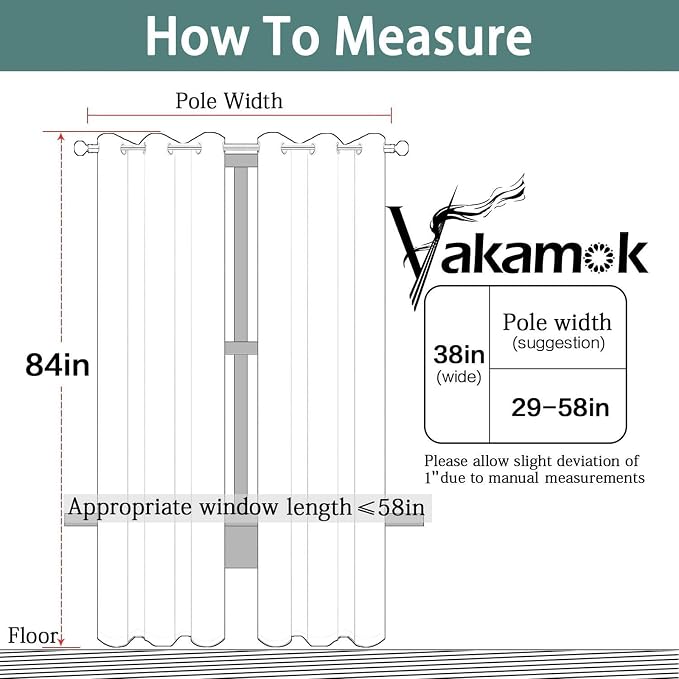 Yakamok Blackout Curtains 38x84 inch Stone Thermal Drapes-Bedroom | 2 panels - Image 4
