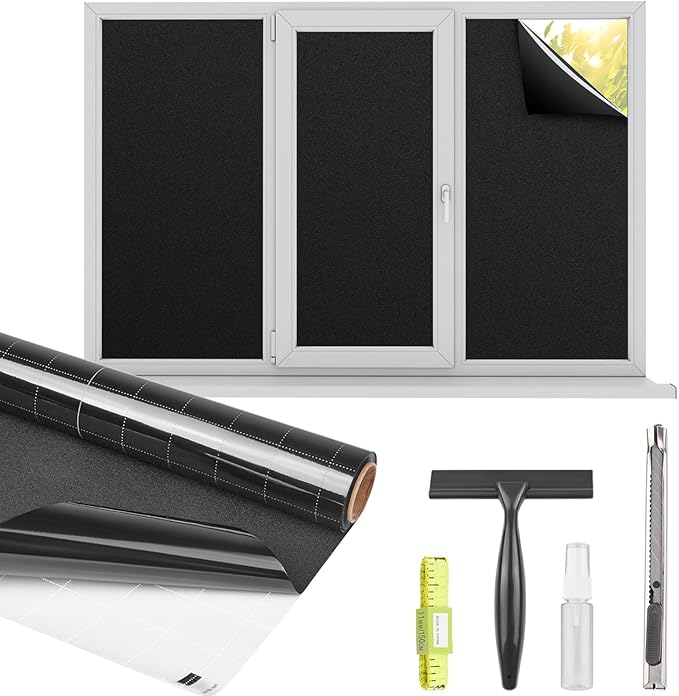 Kromapolis Blackout Film, Total Privacy & Room Darkening, 45.2'' x 236.2'' | by Kromapolis