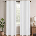 Deconovo Pure White Curtains for Living Room, Back Tab and Rod Pocket Curtain by Unknown