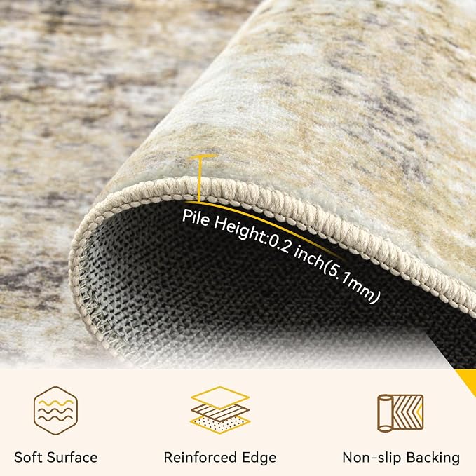 RELEANY Washable 6'x9' Abstract Area Rug - Image 4