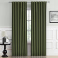 Olive Dark Green Curtains 84 Length 2 Panels, 52 by 84 Inches Long by DUALIFE