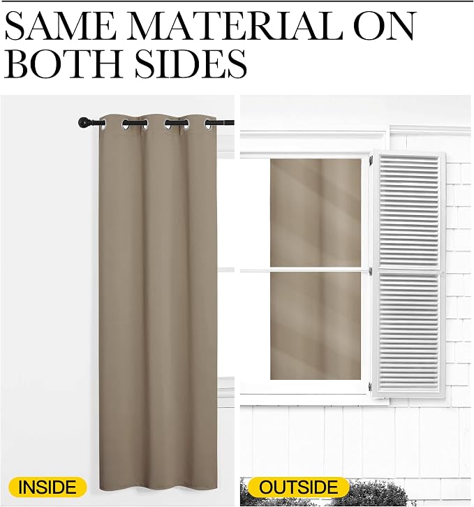 NICETOWN Bedroom Curtain Panels Blackout Draperies, Thermal Insulated Solid - Image 5