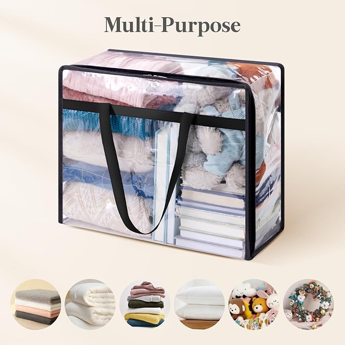 Lifewit 12 Pack Clear Clothes Storage Bags, 45L Plastic Blanket Storage Bag - Image 5