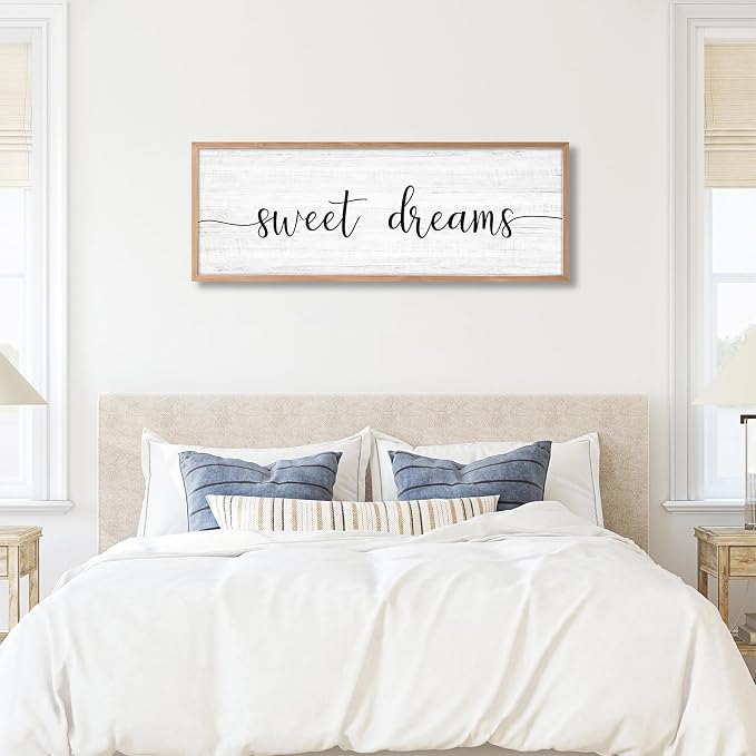 Sweet Dreams Wall Decor Above Bed 41.3''×15'' Large Farmhouse Wall Decor - Image 5