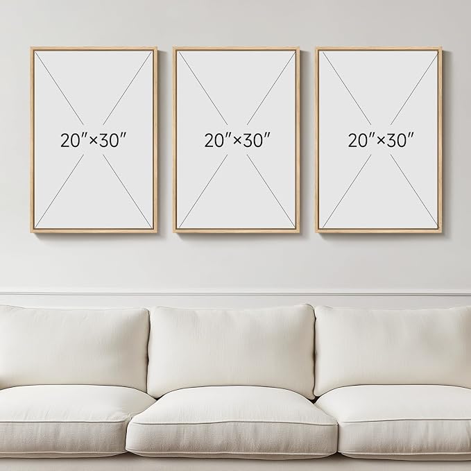 Large Framed Green and Beige Abstract Wall Art Set of 3, Modern Neutral Canvas - Image 3