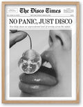 iHery 12x16in No Panic Just Disco Framed Newspaper Wall Art | Natural OAK Wood by iHery