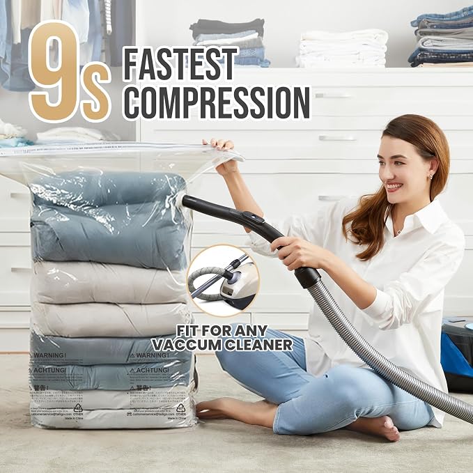 TAILI 12 Pack Cube Vacuum Storage Bags, Jumbo Size, Comforters, Space Saver No - Image 4