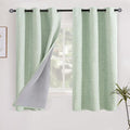 YoungsTex Sage Green Blackout Linen Curtains 40 Inches Longes, Short Thermal by YoungsTex