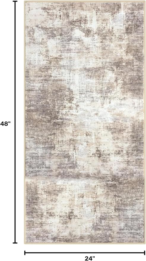 Abstract Runner Rug 2x4 Ft Entryway Rugs Washable Door Mat Indoor Entrance - Image 2