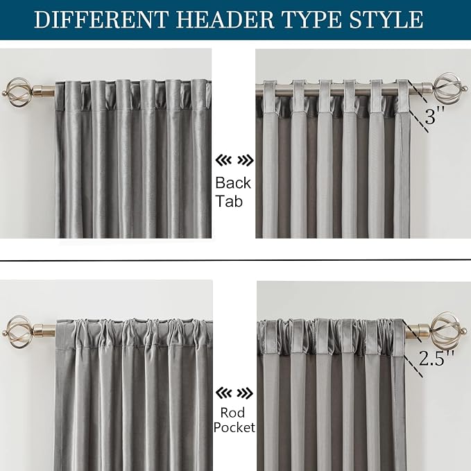 PRIMROSE Light Grey Curtains 90 inch - Image 2