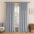 MIULEE Greyish White Velvet Blackout Curtains 52x96 inches 2 Panels | Luxury by MIULEE