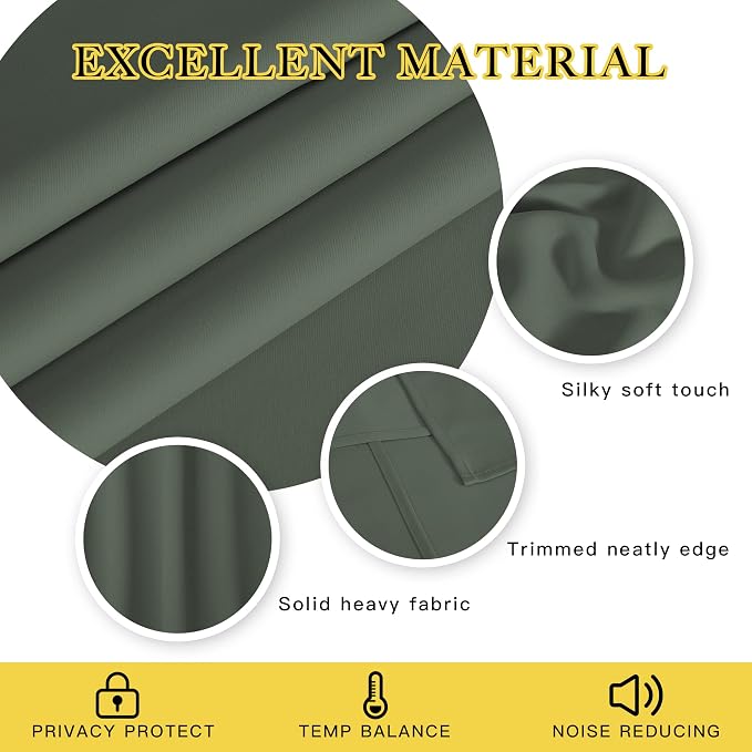 NICETOWN Blackout Curtain for Living Room 90 inch Long - Image 4