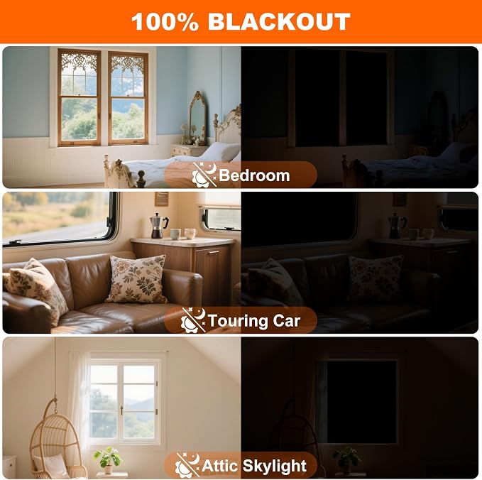 79x57in Blackout Curtains for Bedroom Portable Window Blinds Cover Thermal | - Image 6