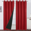 Bright Red Thermal 100% Blackout Curtains/52 x 95 Inch/Set of 2 Panels Room by Lemomo