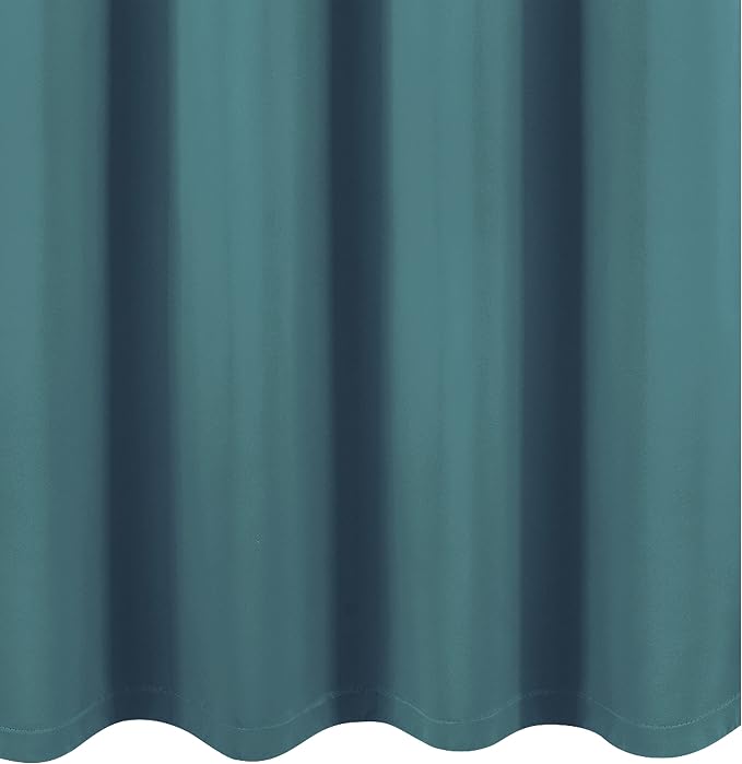 100% Blackout Curtains 52 x 72 Inch/Sea Teal Curtains 2 Panels - Image 9