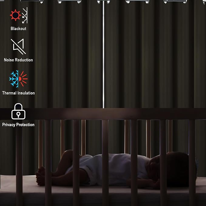 Diraysid Light Beige Grommet Blackout Curtains - Image 6