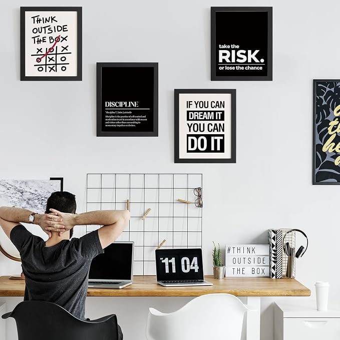 DSHFG Office Motivational Inspirational Wall Art Prints Set of 4 | Motivational - Image 3