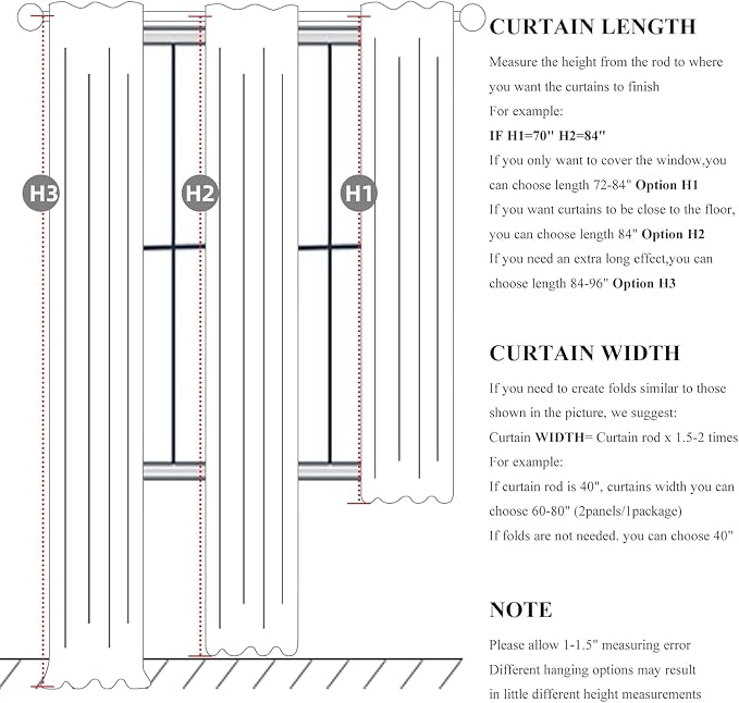 Cute Blackout Curtains 70 Inches Extra Wide Linen 96 Inch Length - Image 5