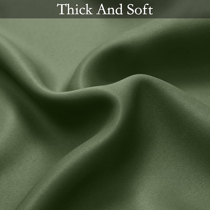 SimpleHome Ombre Gradient Sage Green White to Gray Curtains Bedroom 52Wx84L | - Image 7