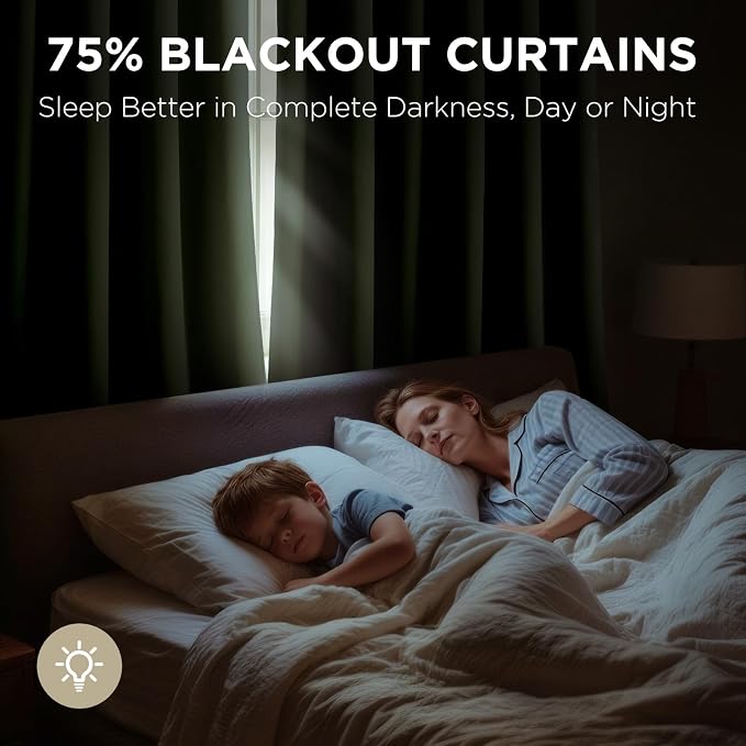 Joydeco Velvet Blackout Curtains Black Out Curtain 96 Inch Drapes | - Image 5
