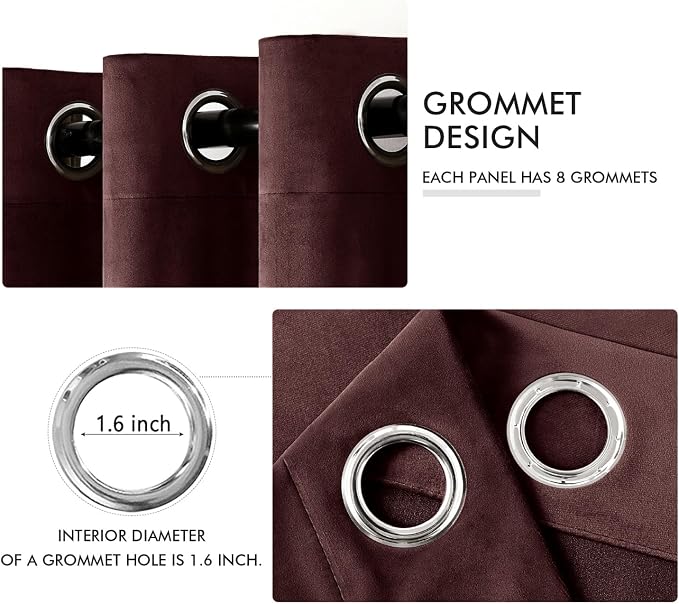 MIULEE Velvet Curtains Christmas Ruby Red 52 x 108 Inch Length Set of 2 | Extra - Image 2