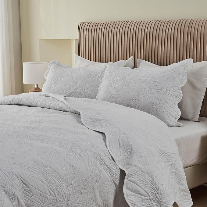 Kingnex Oversized King Bedspreads 128x120 Ultrasonic Quilted White | Extra Wide - Image 8