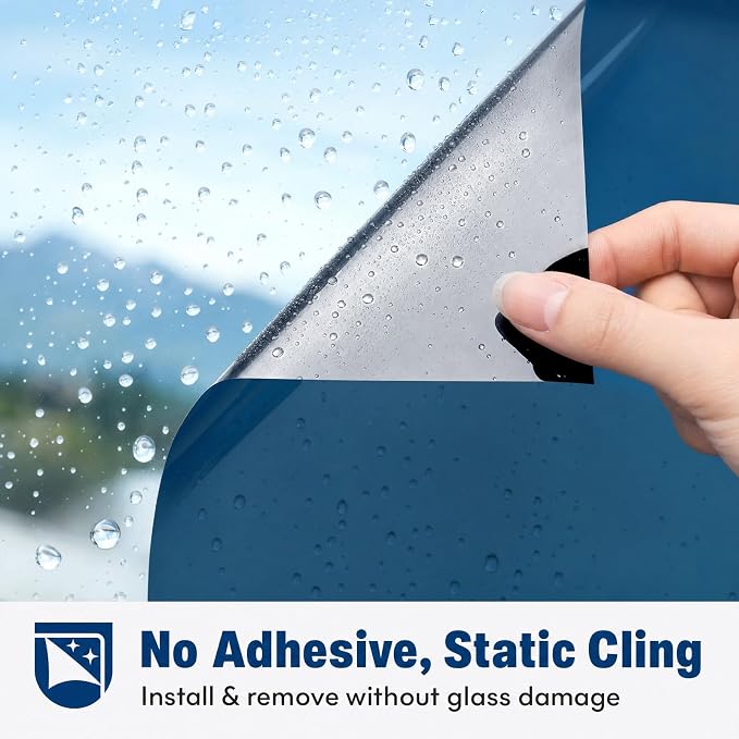 One Way Privacy Window Film Heat Control Mirror Tint 35.4Inx13.1Ft | Reflective - Image 5