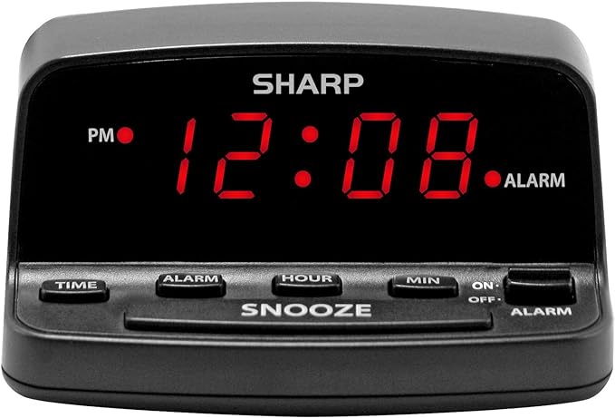 Sharp Digital Alarm Clock with Keyboard Controls, Large Snooze by SHARP