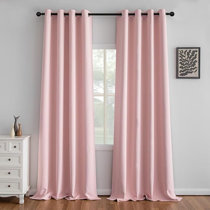 IGEMAEVE Blackout Curtains for Bedroom Grommet Blush Pink 52" W x 108" L | by IGEMAEVE
