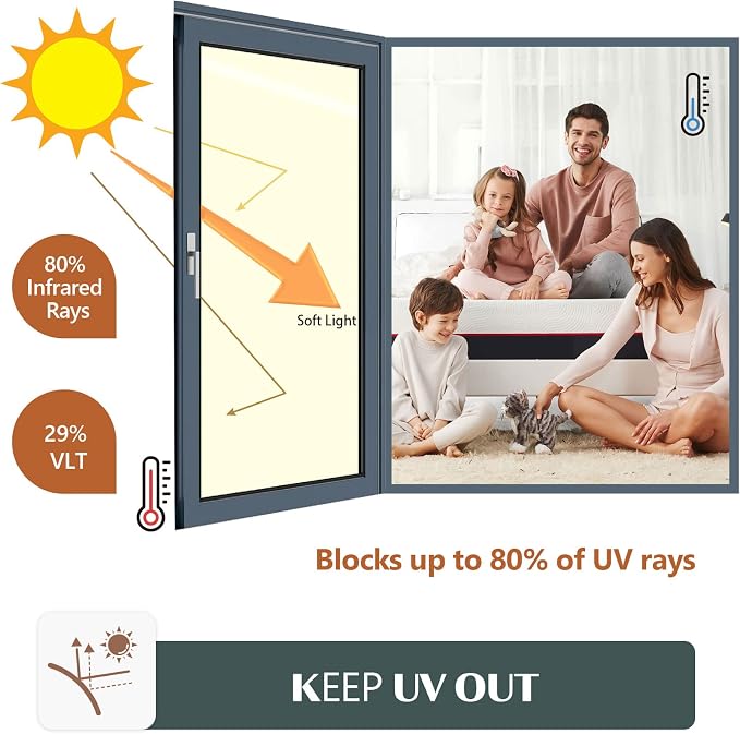 One Way Privacy Window Film Heat Control Mirror Tint 17.5Inx15.7Ft | One Way - Image 2