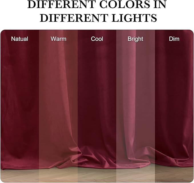 RYB HOME Velvet Curtains 102 inches Long, Extra Long High Ceiling Curtains | - Image 6