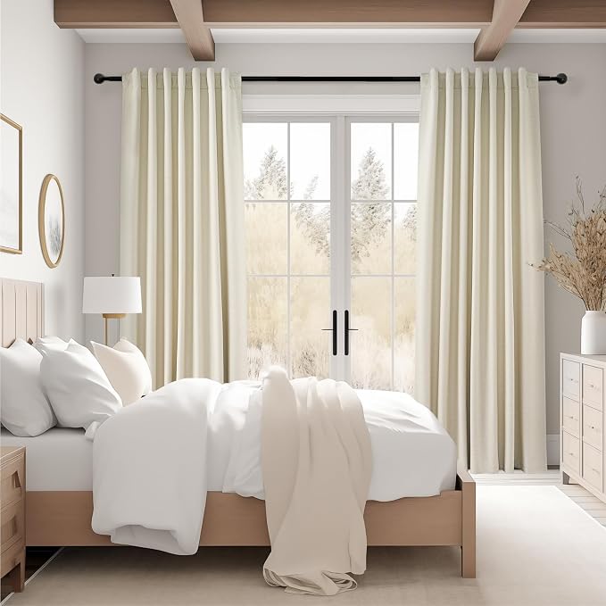 Topfinel Cream Black Out Curtains 96 Inch Long, 100% Blackout Thermal Insulated - Image 7