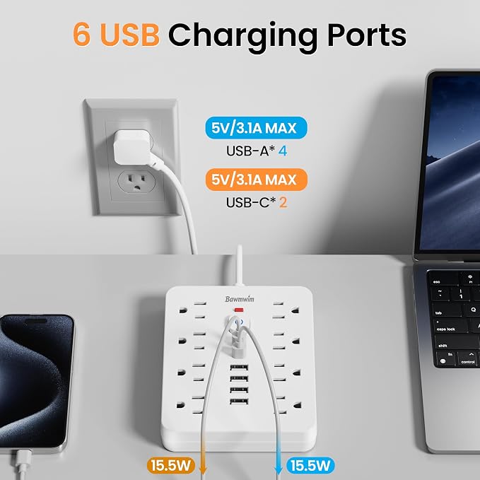 Surge Protector Power Strip - Image 4
