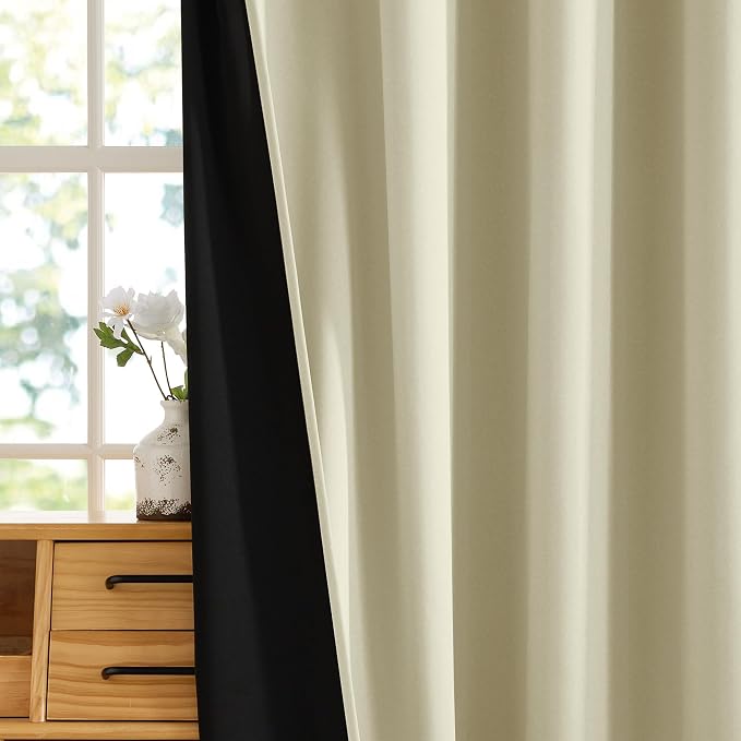 RYB HOME 100% Blackout Curtains 63 inches Length, Thermal Insulated | Total - Image 6