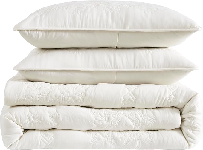 Boho Ivory Quilt Queen Size Bedding Sets - Image 7