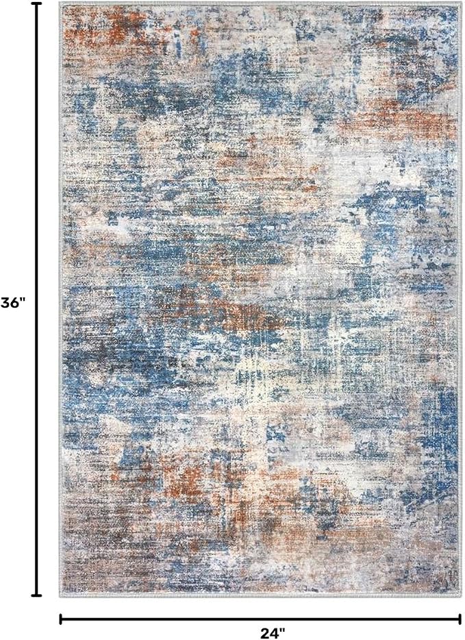 Small Abstract Area Rug 2x3 Ft Entryway Rugs Washable Door Mat Indoor Entrance - Image 2