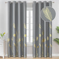 Grey Blackout Curtains for Bedroom 102 Inches Long, Room Darkening Grommet by ESTELARTEXTILER