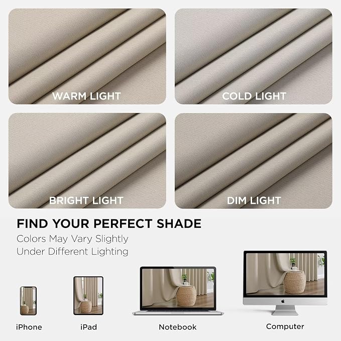 Joydeco Blackout Curtains 95 Inches Long 2 Panels Set, Thermal Insulated Long - Image 5