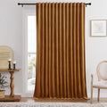 Timeper Gold Brown Velvet Curtain W104 x L96 inches 1 Panel, Thermal Insulated by Timeper