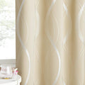 NICETOWN Wave Line Foil Print Curtains 52 x 84 Inch, Biscotti Beige | by NICETOWN