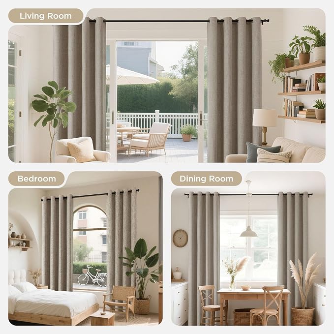 Joydeco Blackout Curtains 84 Inches Long 2 Panels Burg, Room Darkening Curtains - Image 7
