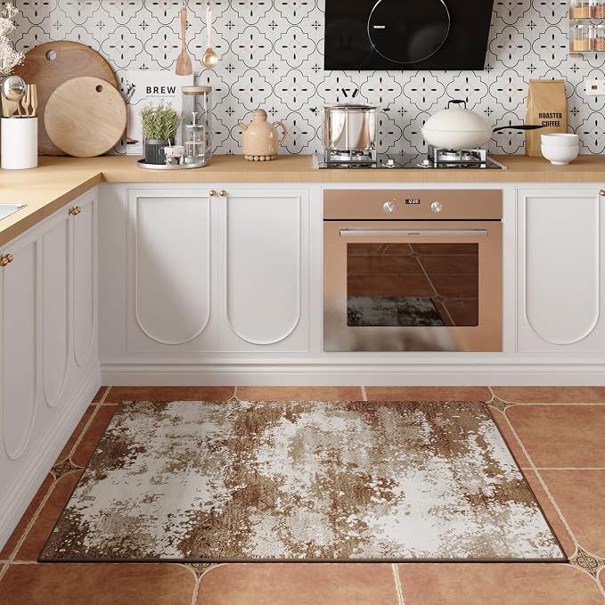 Brown Entryway Rug 2x3 Washable Welcome Door Mat Indoor 24x36 | Small Throw Rugs - Image 2