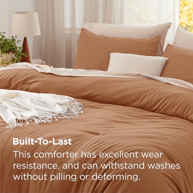 Bedsure Full Comforter Set, Pumpkin Soft Prewashed Bedding - Image 3