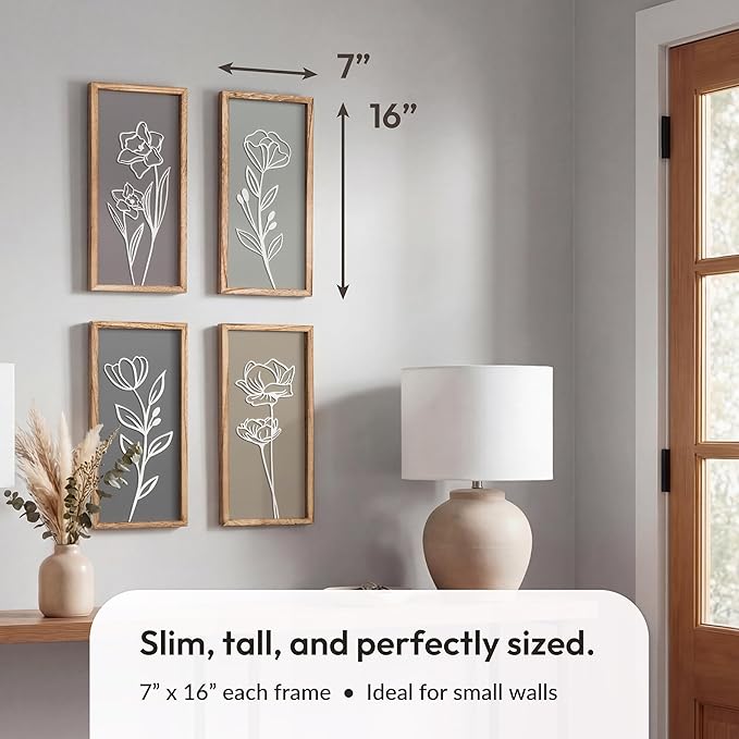 Tide and Tales 3d Framed Wall Art, Floral Boho Wall Decor | 7" x 16", - Image 3