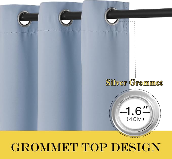 NICETOWN Blackout Curtains 72 inches Long, Grommet Privacy Window Treatment - Image 6