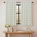 DriftAway 100% Blackout Windowpane Plaid Linen Curtains 36 Inches Black | by DriftAway